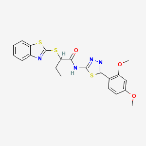 molecular formula C21H20N4O3S3 B2871042 2-(benzo[d]thiazol-2-ylthio)-N-(5-(2,4-dimethoxyphenyl)-1,3,4-thiadiazol-2-yl)butanamide CAS No. 394239-03-3