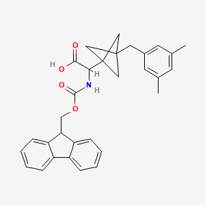 2-[3-[(3,5-Dimethylphenyl)methyl]-1-bicyclo[1.1.1]pentanyl]-2-(9H-fluoren-9-ylmethoxycarbonylamino)acetic acid