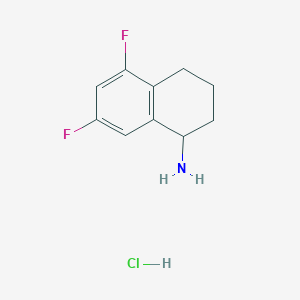 molecular formula C10H12ClF2N B2871054 5,7-Difluoro-1,2,3,4-tetrahydronaphthalen-1-amine hydrochloride CAS No. 1199783-14-6