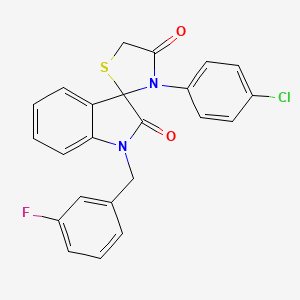 molecular formula C23H16ClFN2O2S B2871056 3'-(4-Chlorophenyl)-1-[(3-fluorophenyl)methyl]-1,2-dihydrospiro[indole-3,2'-[1,3]thiazolidine]-2,4'-dione CAS No. 894538-88-6