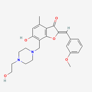 molecular formula C24H28N2O5 B2871059 (Z)-6-羟基-7-((4-(2-羟乙基)哌嗪-1-基)甲基)-2-(3-甲氧基苄叉)-4-甲基苯并呋喃-3(2H)-酮 CAS No. 903189-16-2