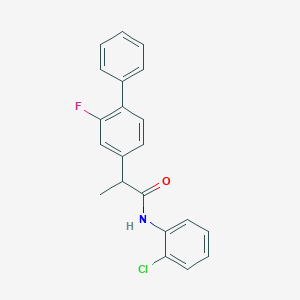 molecular formula C21H17ClFNO B287106 N-(2-chlorophenyl)-2-(2-fluoro[1,1'-biphenyl]-4-yl)propanamide 