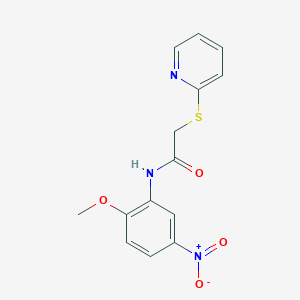 molecular formula C14H13N3O4S B2871062 N-(2-methoxy-5-nitrophenyl)-2-(2-pyridinylsulfanyl)acetamide CAS No. 763124-79-4