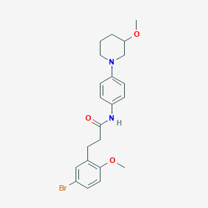 molecular formula C22H27BrN2O3 B2871065 3-(5-Bromo-2-methoxyphenyl)-N-[4-(3-methoxypiperidin-1-YL)phenyl]propanamide CAS No. 1797701-50-8