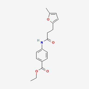 molecular formula C17H19NO4 B2871067 Ethyl 4-(3-(5-methylfuran-2-yl)propanamido)benzoate CAS No. 824417-25-6