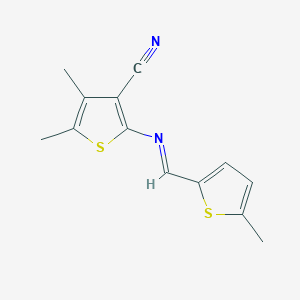 4,5-dimethyl-2-[(E)-(5-methylthiophen-2-yl)methylideneamino]thiophene-3-carbonitrile