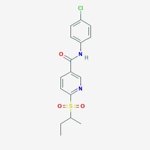 molecular formula C16H17ClN2O3S B2871078 6-(sec-butylsulfonyl)-N-(4-chlorophenyl)nicotinamide CAS No. 339031-66-2