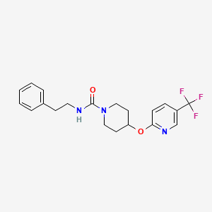 molecular formula C20H22F3N3O2 B2871079 N-phenethyl-4-((5-(trifluoromethyl)pyridin-2-yl)oxy)piperidine-1-carboxamide CAS No. 1421501-07-6