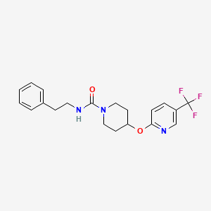 molecular formula C20H22F3N3O2 B2871079 N-苯乙基-4-((5-(三氟甲基)吡啶-2-基)氧基)哌啶-1-甲酰胺 CAS No. 1421501-07-6