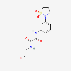 molecular formula C14H19N3O5S B2871083 N'-[3-(1,1-dioxo-1,2-thiazolidin-2-yl)phenyl]-N-(2-methoxyethyl)oxamide CAS No. 1105206-49-2
