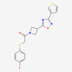 2-((4-Fluorophenyl)thio)-1-(3-(3-(thiophen-3-yl)-1,2,4-oxadiazol-5-yl)azetidin-1-yl)ethanone