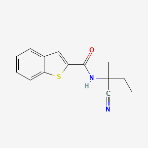 molecular formula C14H14N2OS B2871095 N-(1-cyano-1-methylpropyl)-1-benzothiophene-2-carboxamide CAS No. 1258692-87-3