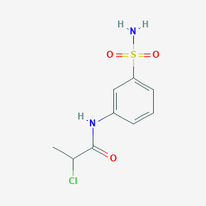 molecular formula C9H11ClN2O3S B2871098 2-氯-N-(3-磺酰氨基苯基)丙酰胺 CAS No. 923206-73-9