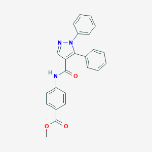 molecular formula C24H19N3O3 B287110 methyl 4-{[(1,5-diphenyl-1H-pyrazol-4-yl)carbonyl]amino}benzoate 