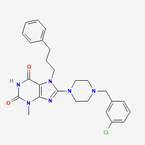 8-(4-(3-chlorobenzyl)piperazin-1-yl)-3-methyl-7-(3-phenylpropyl)-1H-purine-2,6(3H,7H)-dione