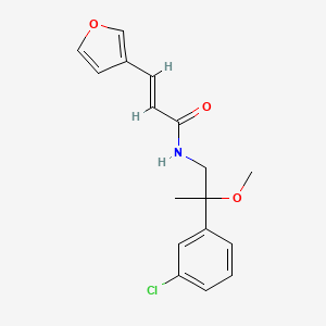 molecular formula C17H18ClNO3 B2871103 (E)-N-(2-(3-氯苯基)-2-甲氧基丙基)-3-(呋喃-3-基)丙烯酰胺 CAS No. 1799264-09-7