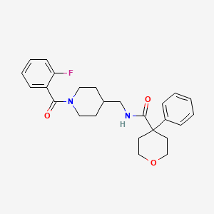 N-((1-(2-fluorobenzoyl)piperidin-4-yl)methyl)-4-phenyltetrahydro-2H-pyran-4-carboxamide