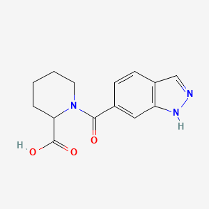 molecular formula C14H15N3O3 B2871112 1-(1H-indazole-6-carbonyl)piperidine-2-carboxylic acid CAS No. 1218555-39-5