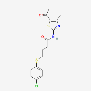 N-(5-acetyl-4-methylthiazol-2-yl)-4-((4-chlorophenyl)thio)butanamide