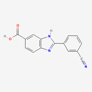 molecular formula C15H9N3O2 B2871119 2-(3-Cyanophenyl)-1H-benzo[d]imidazole-6-carboxylic acid CAS No. 1097783-82-8