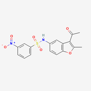 molecular formula C17H14N2O6S B2871125 N-(3-acetyl-2-methylbenzofuran-5-yl)-3-nitrobenzenesulfonamide CAS No. 305373-71-1