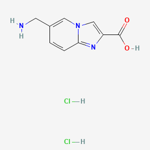 molecular formula C9H11Cl2N3O2 B2871127 6-(Aminomethyl)imidazo[1,2-a]pyridine-2-carboxylic acid;dihydrochloride CAS No. 2460750-24-5