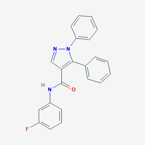molecular formula C22H16FN3O B287113 N-(3-fluorophenyl)-1,5-diphenyl-1H-pyrazole-4-carboxamide 