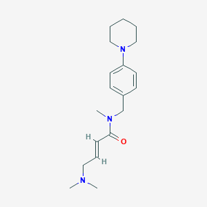 (E)-4-(Dimethylamino)-N-methyl-N-[(4-piperidin-1-ylphenyl)methyl]but-2-enamide