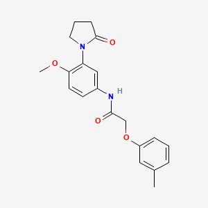 molecular formula C20H22N2O4 B2871131 N-(4-甲氧基-3-(2-氧代吡咯烷-1-基)苯基)-2-(间甲苯氧基)乙酰胺 CAS No. 941957-59-1