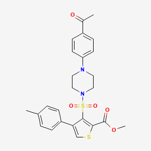molecular formula C25H26N2O5S2 B2871135 Methyl 3-{[4-(4-acetylphenyl)piperazin-1-yl]sulfonyl}-4-(4-methylphenyl)thiophene-2-carboxylate CAS No. 941888-74-0