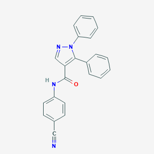molecular formula C23H16N4O B287114 N-(4-cyanophenyl)-1,5-diphenyl-1H-pyrazole-4-carboxamide 