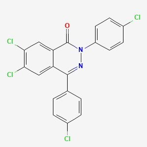 molecular formula C20H10Cl4N2O B2871141 6,7-Dichloro-2,4-bis(4-chlorophenyl)phthalazin-1-one CAS No. 672951-09-6