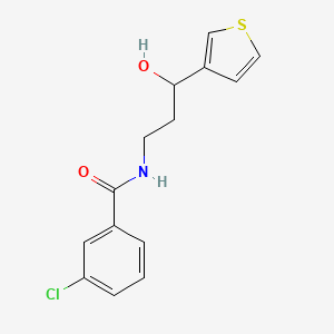 molecular formula C14H14ClNO2S B2871142 3-chloro-N-(3-hydroxy-3-(thiophen-3-yl)propyl)benzamide CAS No. 2034465-49-9