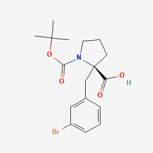 molecular formula C17H22BrNO4 B2871154 Boc-(R)-α-(3-溴苄基)-脯氨酸 CAS No. 959579-70-5