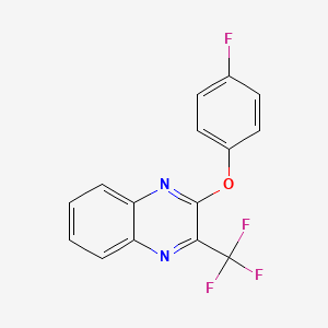 molecular formula C15H8F4N2O B2871155 2-(4-Fluorophenoxy)-3-(trifluoromethyl)quinoxaline CAS No. 338773-59-4