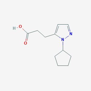 molecular formula C11H16N2O2 B2871159 3-(2-Cyclopentylpyrazol-3-yl)propanoic acid CAS No. 1784472-03-2