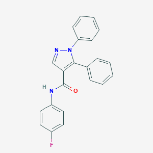 molecular formula C22H16FN3O B287116 N-(4-fluorophenyl)-1,5-diphenyl-1H-pyrazole-4-carboxamide 