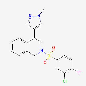 2-((3-chloro-4-fluorophenyl)sulfonyl)-4-(1-methyl-1H-pyrazol-4-yl)-1,2,3,4-tetrahydroisoquinoline