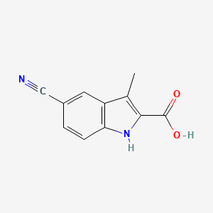 molecular formula C11H8N2O2 B2871174 5-氰基-3-甲基-1H-吲哚-2-甲酸 CAS No. 169463-46-1