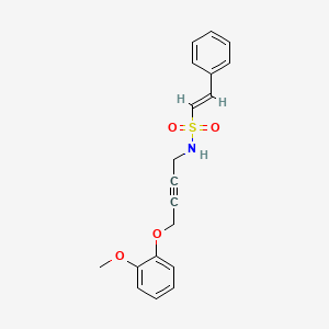 molecular formula C19H19NO4S B2871175 (E)-N-(4-(2-methoxyphenoxy)but-2-yn-1-yl)-2-phenylethenesulfonamide CAS No. 1428381-70-7