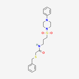 2-(benzylthio)-N-(3-((4-phenylpiperazin-1-yl)sulfonyl)propyl)acetamide