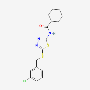 N-(5-((3-chlorobenzyl)thio)-1,3,4-thiadiazol-2-yl)cyclohexanecarboxamide