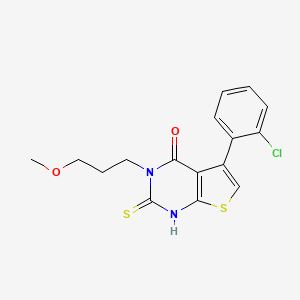 molecular formula C16H15ClN2O2S2 B2871185 5-(2-chlorophenyl)-3-(3-methoxypropyl)-2-sulfanyl-3H,4H-thieno[2,3-d]pyrimidin-4-one CAS No. 756859-04-8