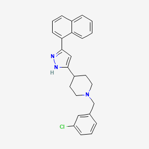 1-[(3-chlorophenyl)methyl]-4-(3-naphthalen-1-yl-1H-pyrazol-5-yl)piperidine