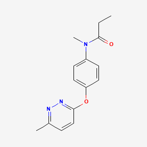 molecular formula C15H17N3O2 B2871191 N-甲基-N-(4-((6-甲基哒嗪-3-基)氧)苯基)丙酰胺 CAS No. 1207020-49-2