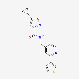 5-cyclopropyl-N-((2-(thiophen-3-yl)pyridin-4-yl)methyl)isoxazole-3-carboxamide