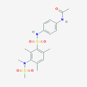 molecular formula C19H25N3O5S2 B2871196 N-(4-(2,4,6-trimethyl-3-(N-methylmethylsulfonamido)phenylsulfonamido)phenyl)acetamide CAS No. 923212-00-4