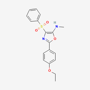 molecular formula C18H18N2O4S B2871197 4-(苯磺酰基)-2-(4-乙氧基苯基)-N-甲基-1,3-恶唑-5-胺 CAS No. 823829-05-6