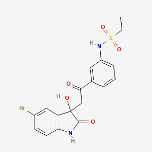 N-[3-[2-(5-bromo-3-hydroxy-2-oxo-1H-indol-3-yl)acetyl]phenyl]ethanesulfonamide