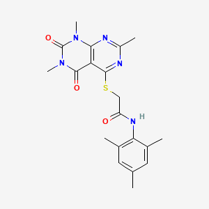 2-(1,3,7-trimethyl-2,4-dioxopyrimido[4,5-d]pyrimidin-5-yl)sulfanyl-N-(2,4,6-trimethylphenyl)acetamide